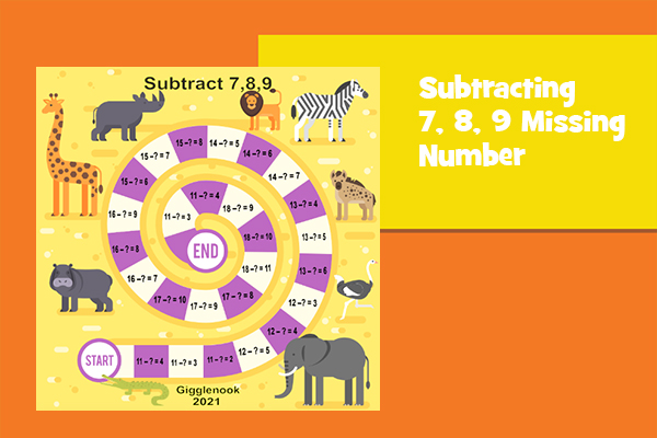 Subtracting 7,8,9 Missing Number