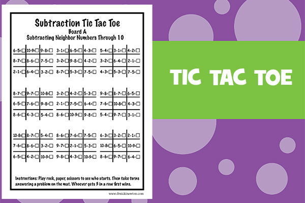 SUBTRACTING NEIGHBOR NUMBERS THROUGH 10