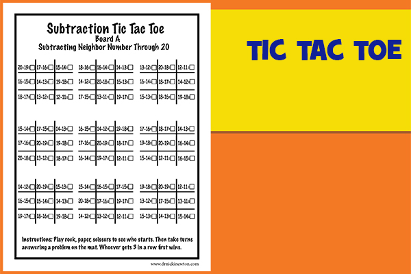 SUBTRACTING NEIGHBOR NUMBERS THROUGH 20