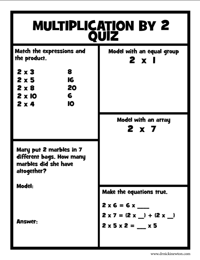 Multiplication Quick Quizzes