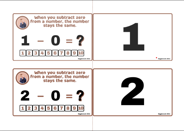 Subtraction Fact Strategy Flashcards